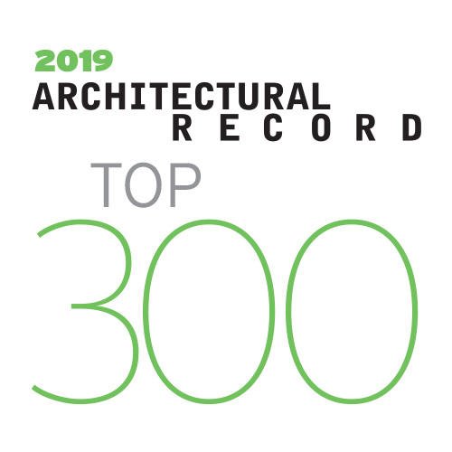 green, black and grey text that states 2019 architectural record top 300