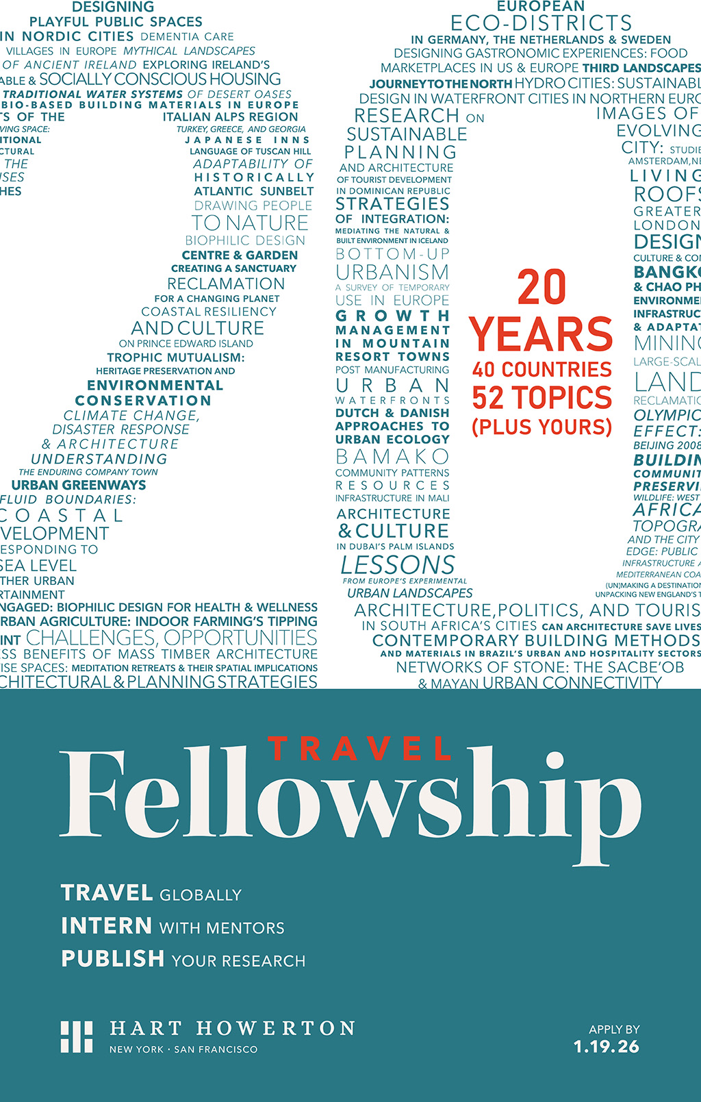 2026 Hart Howerton Travel Fellowship poster